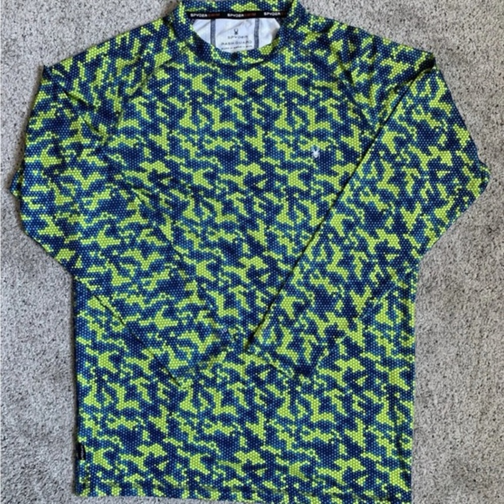 Spyder Surf-Sand-Sun Men's Small Long Sleeve Rash‎ Guard Shirt Wicking UPF30+